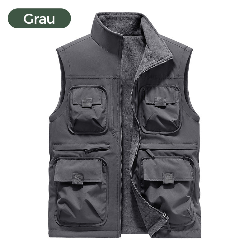 😎✨Gefütterte Wendeweste mit mehreren Taschen für Herren und Damen