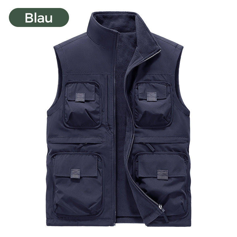😎✨Gefütterte Wendeweste mit mehreren Taschen für Herren und Damen