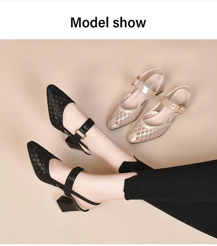 🔥Sommer kommt💥Spitz zulaufende Knöchelriemen-Sandalen mit Strasssteinen