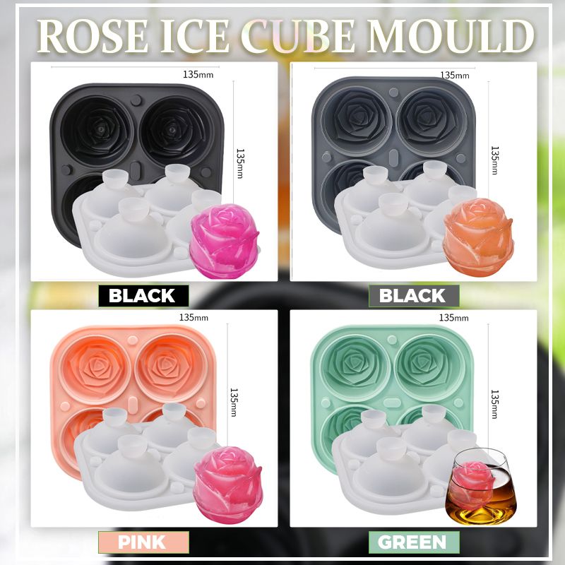 Große Rosen-Eiswürfelform
