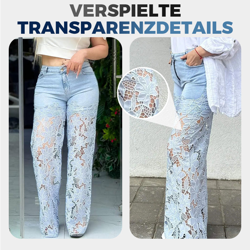 💃Sommermode vorwärts🌸🔥 Gespleißte Jeans mit Spitze