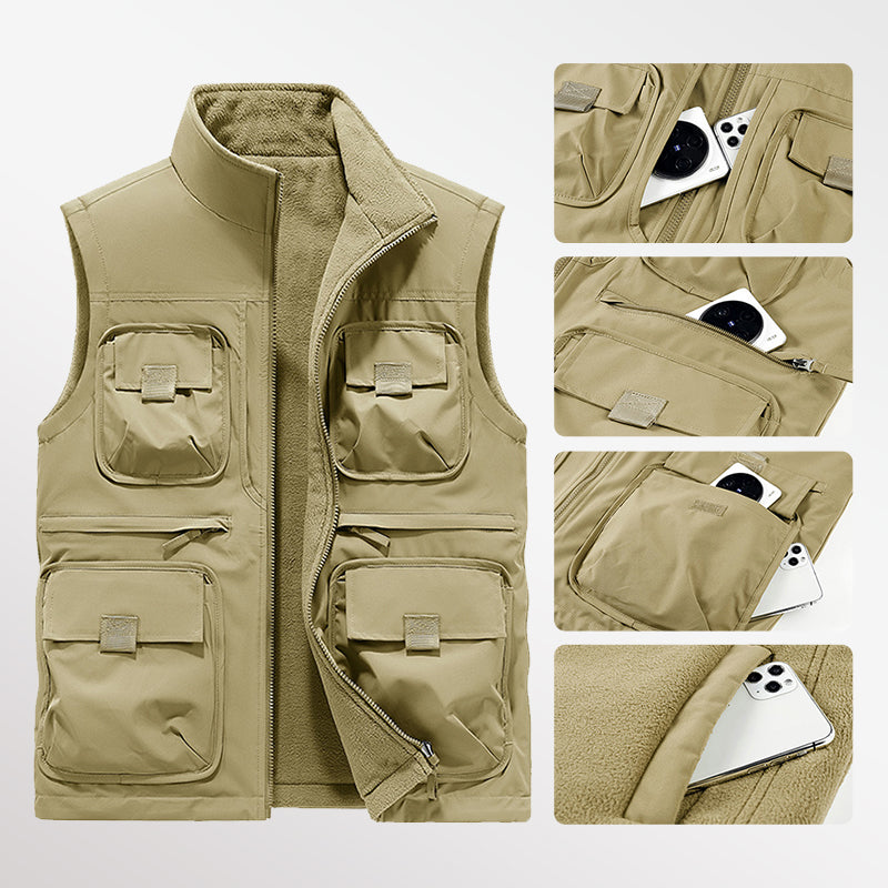 😎✨Gefütterte Wendeweste mit mehreren Taschen für Herren und Damen