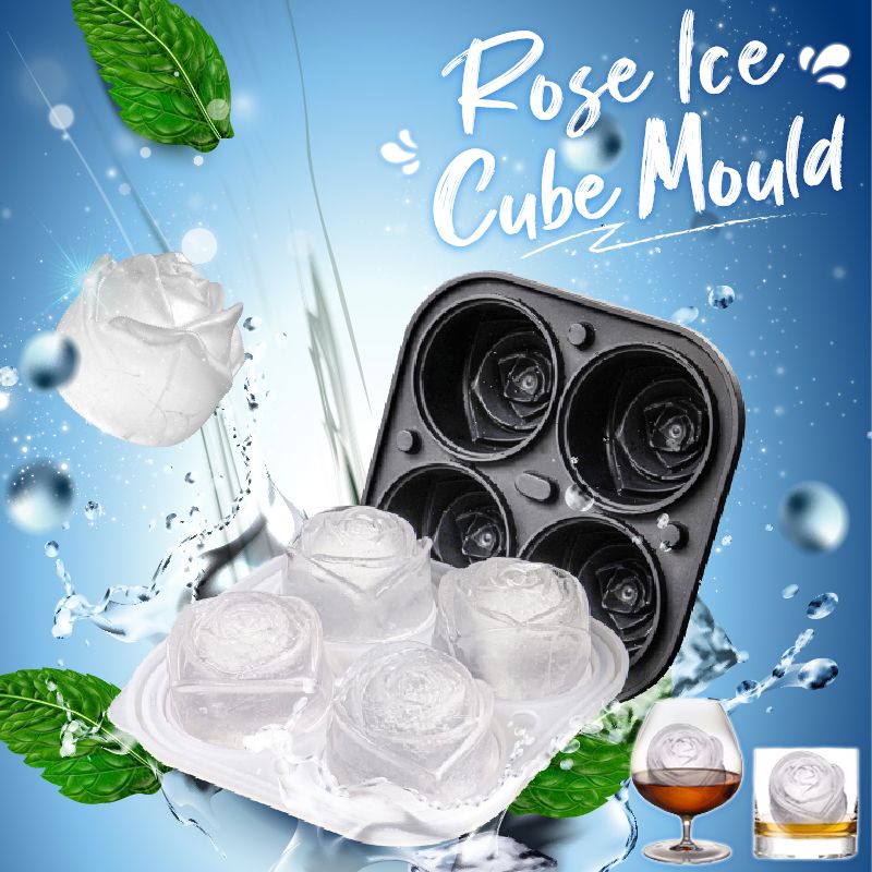 Große Rosen-Eiswürfelform