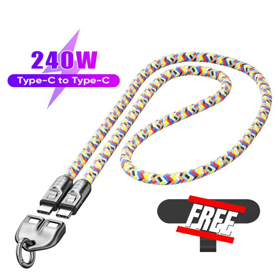 ⏰Kaufen Sie eins, bekommen Sie eins gratis!!🤳⚡C-zu-C-Ladekabel mit 240 W und tragbarem Armbanddesign