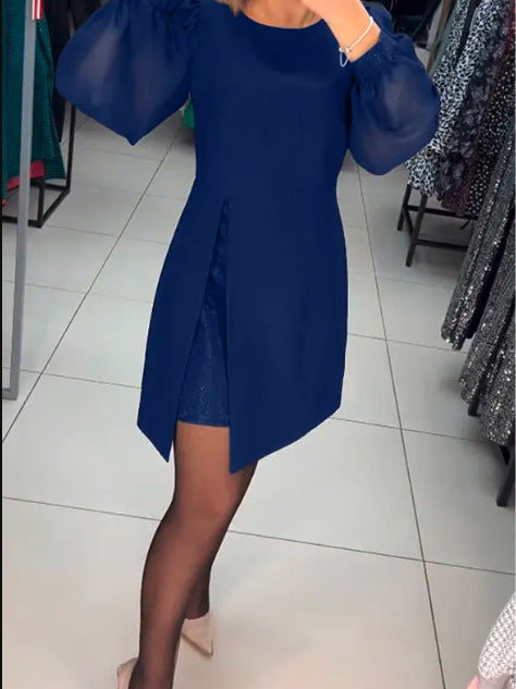 56%Rabatte💥Schlichtes, elegantes, sexy, seidiges Langarmkleid🌸