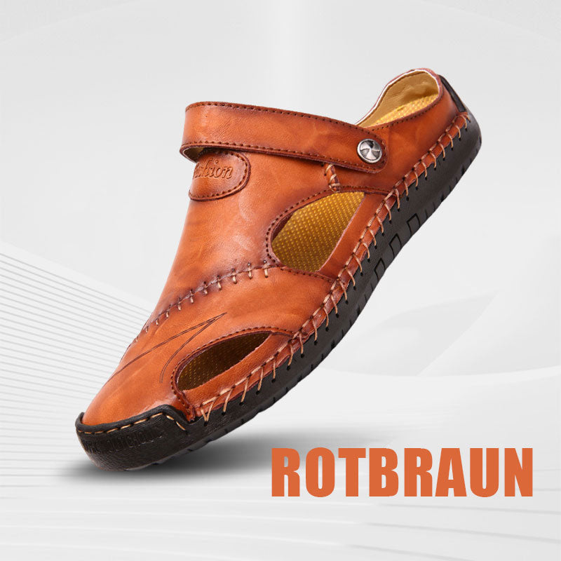 🏆Bis zu 50 % Rabatt!🔥🩴Große Größe Weiches Leder Männer Atmungsaktive Outdoor-Sandalen