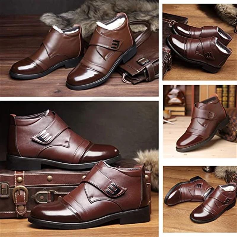 👞Warme Herren Kunstfell gefütterte Ankle Snow Business Stiefel✈️🔥