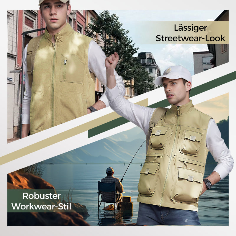 😎✨Gefütterte Wendeweste mit mehreren Taschen für Herren und Damen