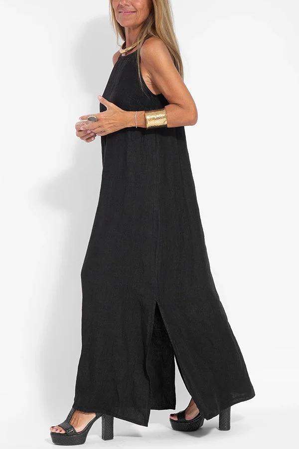 Ärmellose Leinenkleider für Damen