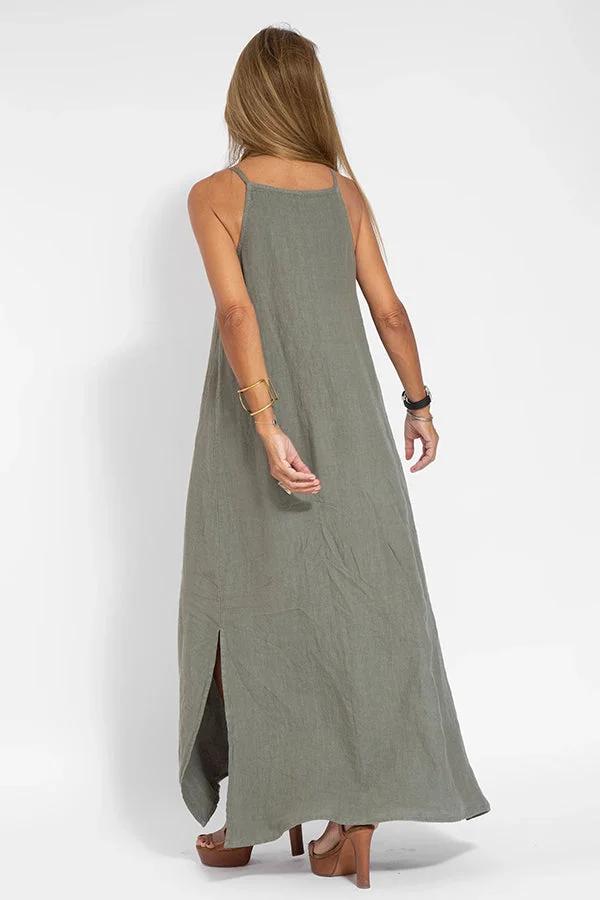 Ärmellose Leinenkleider für Damen