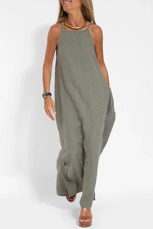 Ärmellose Leinenkleider für Damen