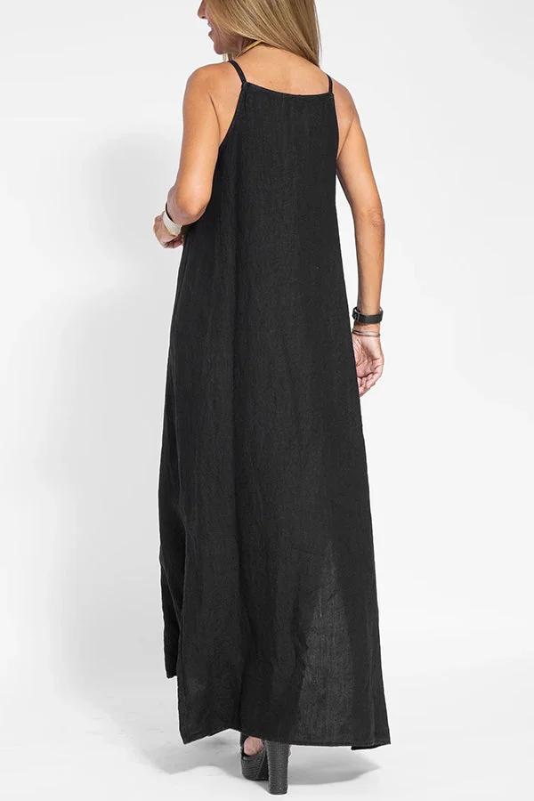 Ärmellose Leinenkleider für Damen