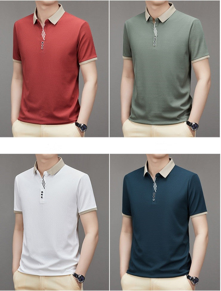 🔥Sommer neues gestreiftes Jacquard-Waffel-Kurzarm-T-Shirt für Herren❄️