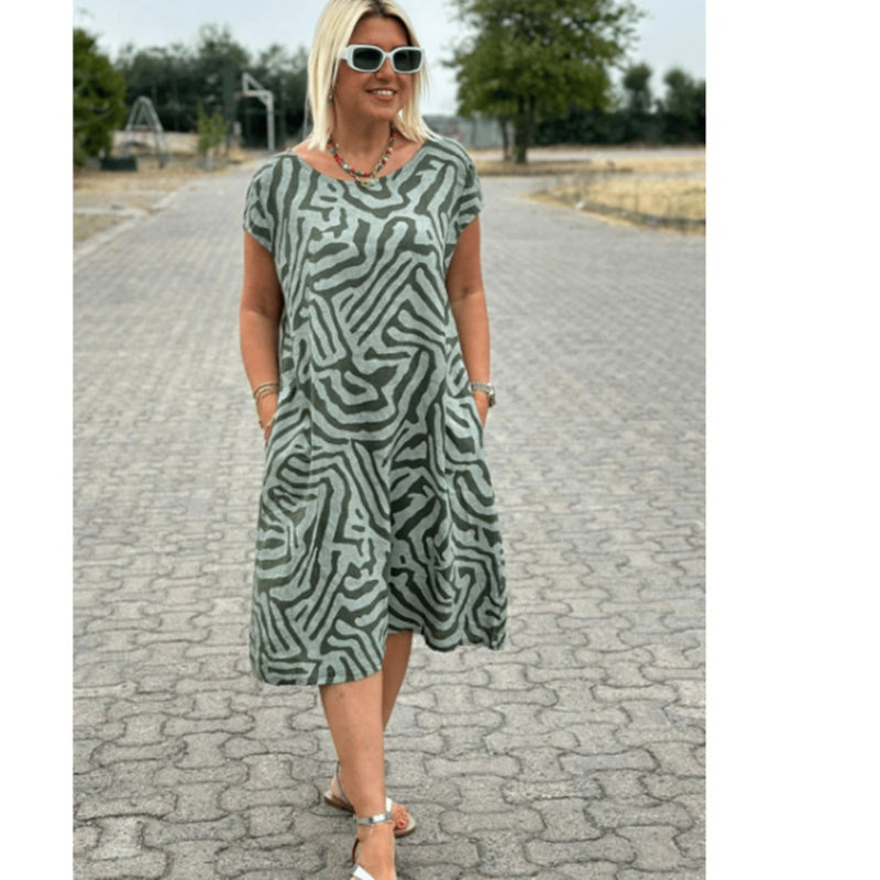 ✨2025 Sommerschlussverkauf-Lässiges Boho-Vintage-Kleid mit Print💃