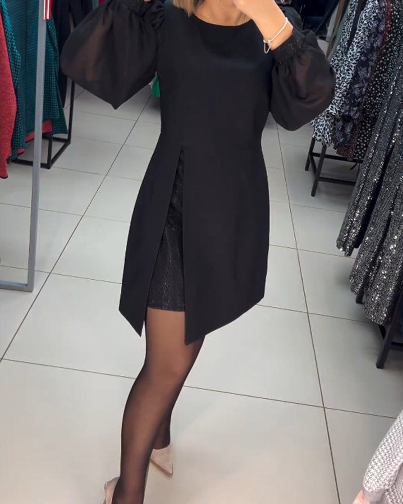 56%Rabatte💥Schlichtes, elegantes, sexy, seidiges Langarmkleid🌸