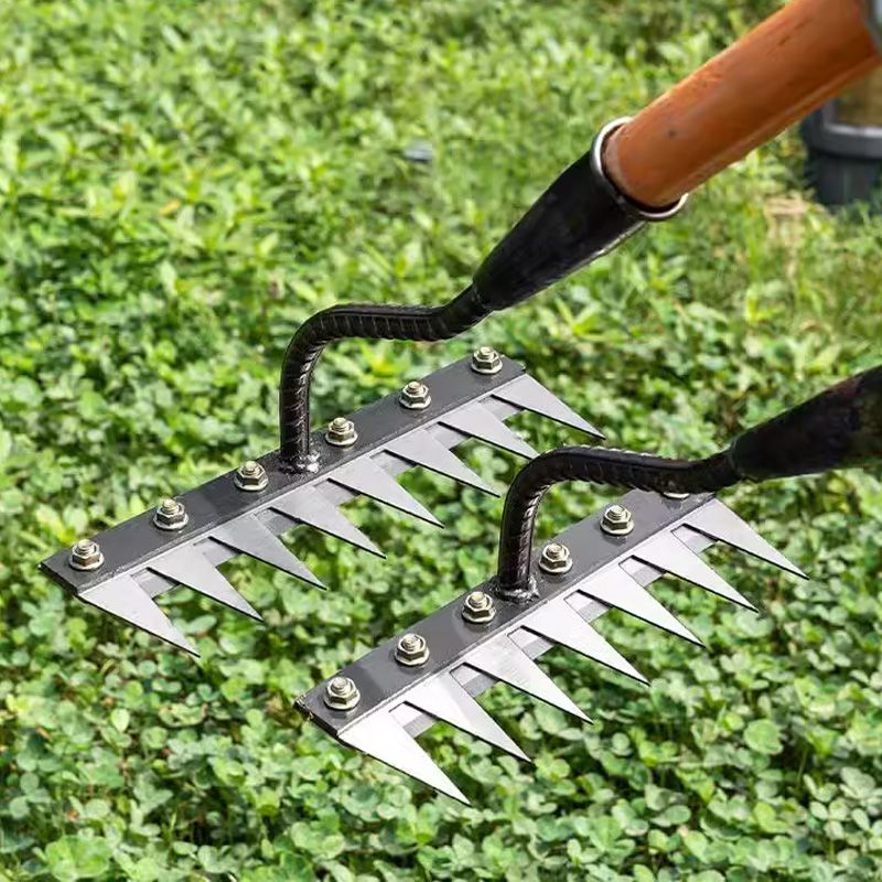 đ„FrĂŒhherbst-Angeboteđ5/6/7/8 Unkrautrechen mit GartenzĂ€hnen aus Karbonstahl