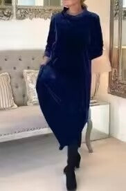 2025 Neues Design👗✨Neues schlankes langes Kleid mit Rundhalsausschnitt🎁