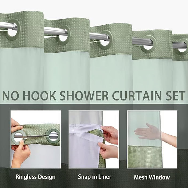 2024 Neues Upgrade🙋♀️Duschvorhang mit Waffelmuster💦