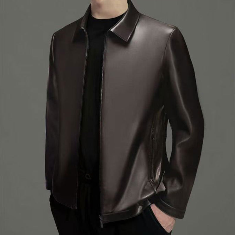 ✨Klassische PU-Lederjacke mit Frontreißverschluss für Herren🎁