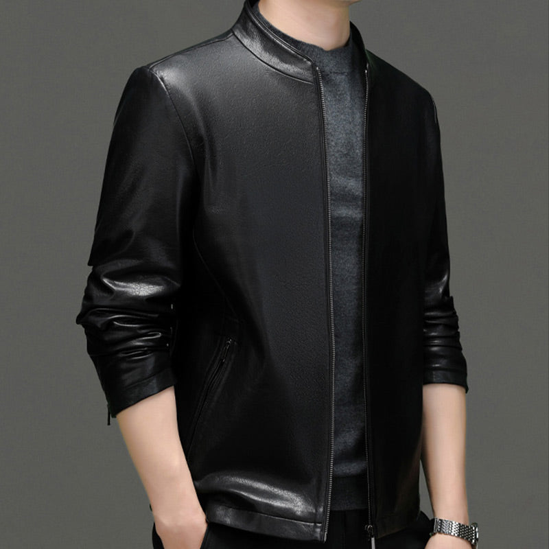 ✨Klassische PU-Lederjacke mit Frontreißverschluss für Herren🎁