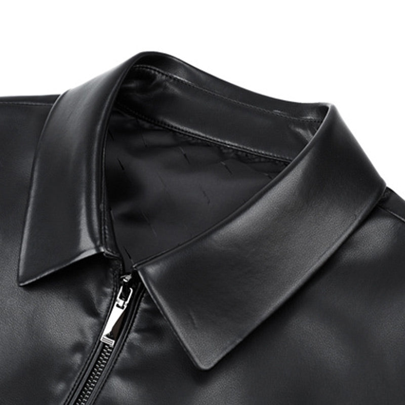 ✨Klassische PU-Lederjacke mit Frontreißverschluss für Herren🎁