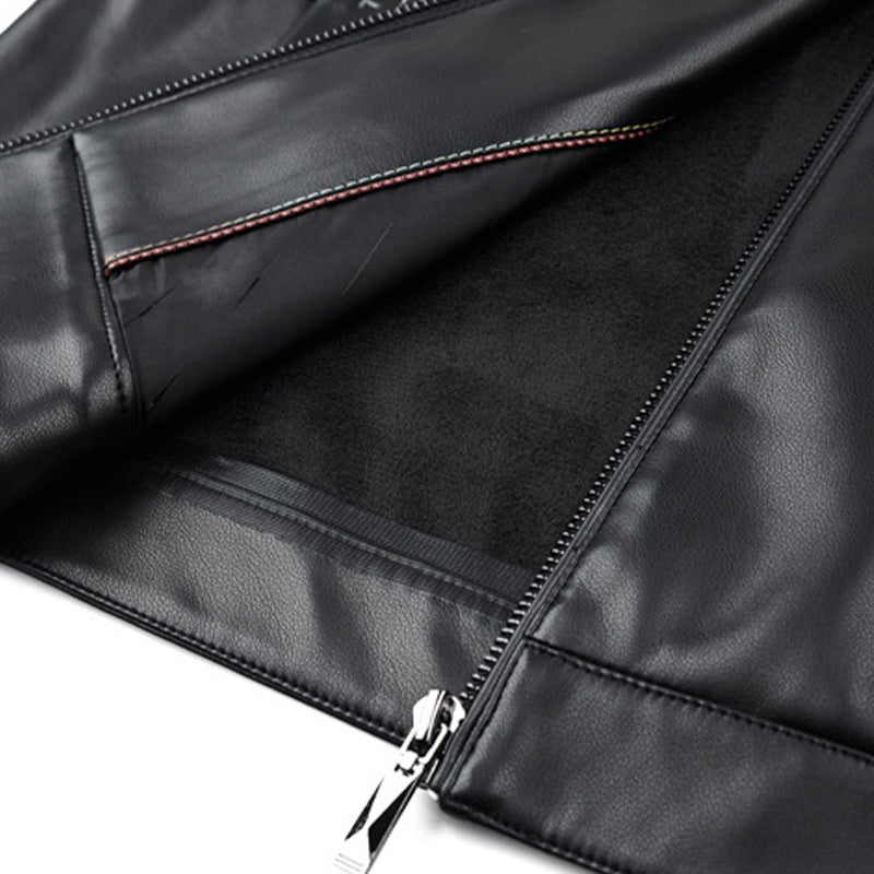✨Klassische PU-Lederjacke mit Frontreißverschluss für Herren🎁