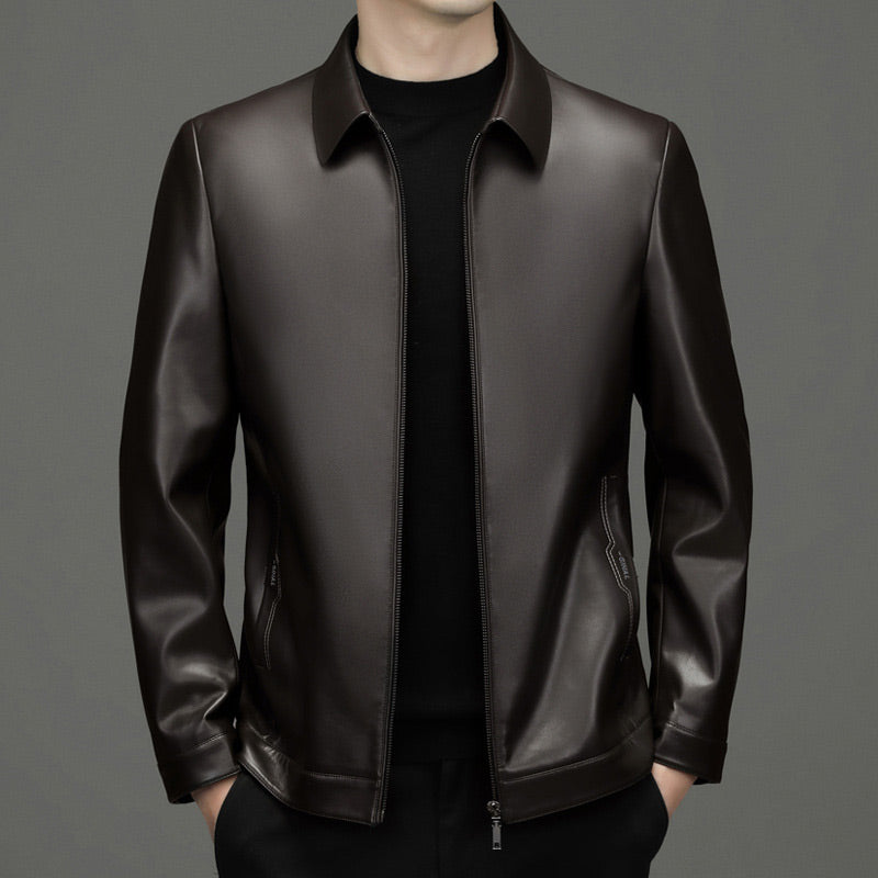 ✨Klassische PU-Lederjacke mit Frontreißverschluss für Herren🎁