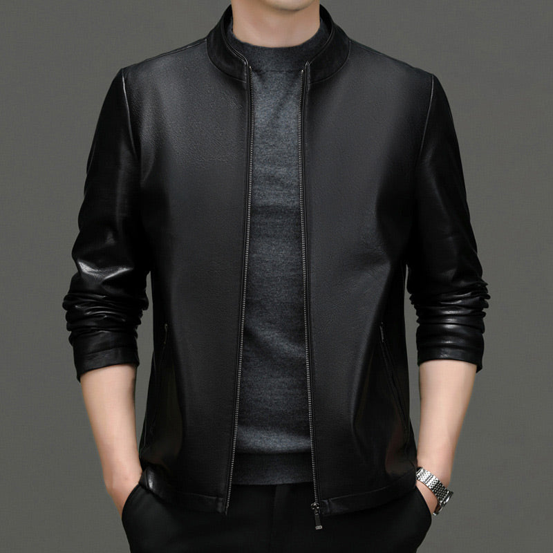 ✨Klassische PU-Lederjacke mit Frontreißverschluss für Herren🎁