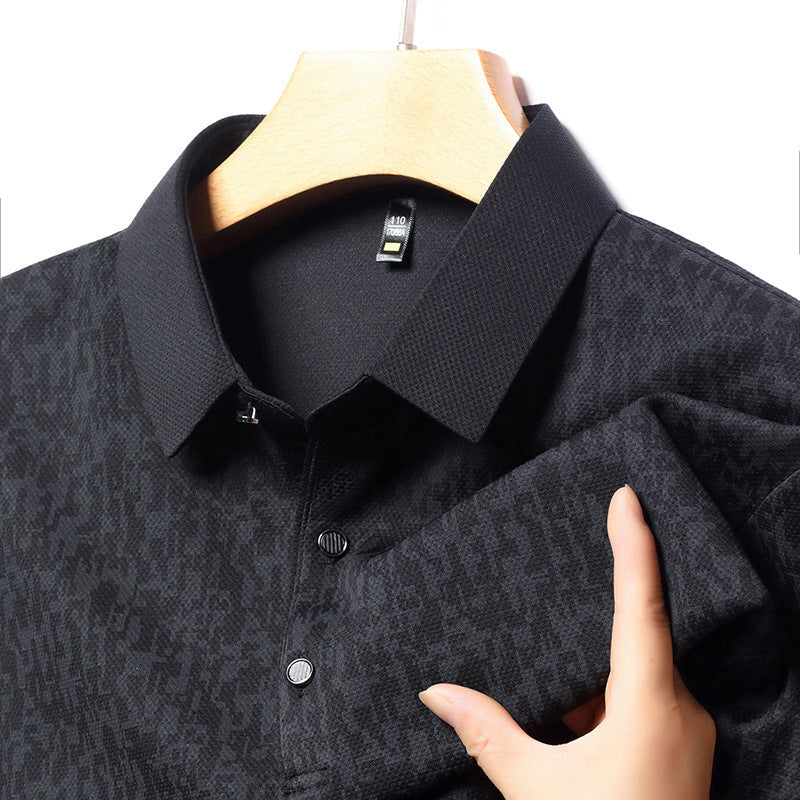 Herren-T-Shirt mit Business-Casual-Kragen und langen Ärmeln💖✨