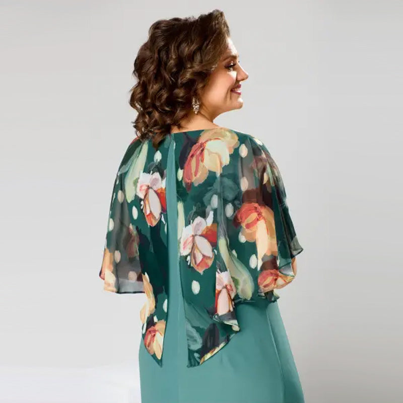 🌸Frühjahrsangebote🌸 Elegantes Blumenkleid mit Rundhalsausschnitt für Damen