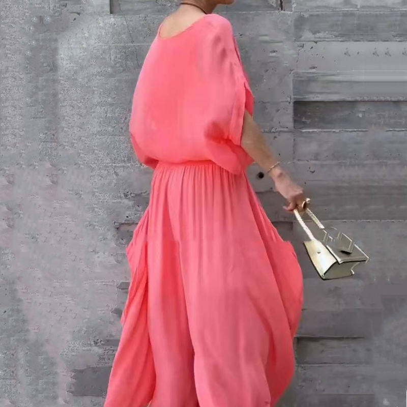 🌹Frühjahrsverkauf 50% RABATT🌹👗2-teiliges Set aus Chiffon mit lockerem Oberteil und weiten Schlitzhosen