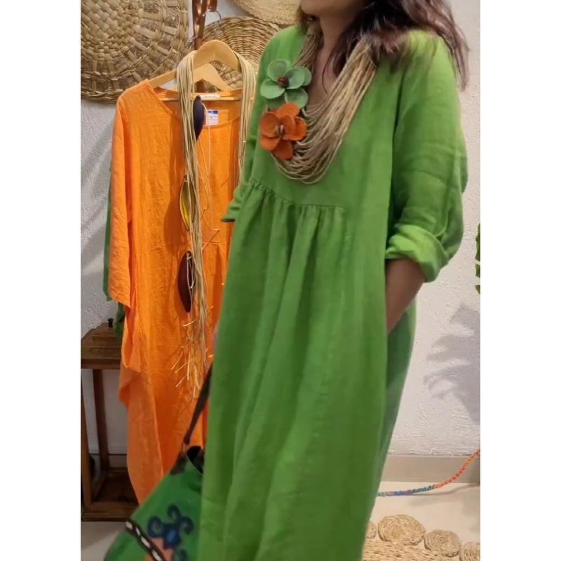 💖Limited Sale 49% OFF💖✨Lässiges langärmeliges Leinenkleid im Boho-Stil für Frauen