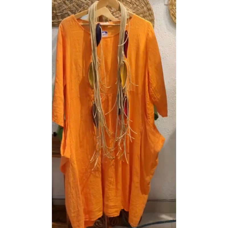 💖Limited Sale 49% OFF💖✨Lässiges langärmeliges Leinenkleid im Boho-Stil für Frauen