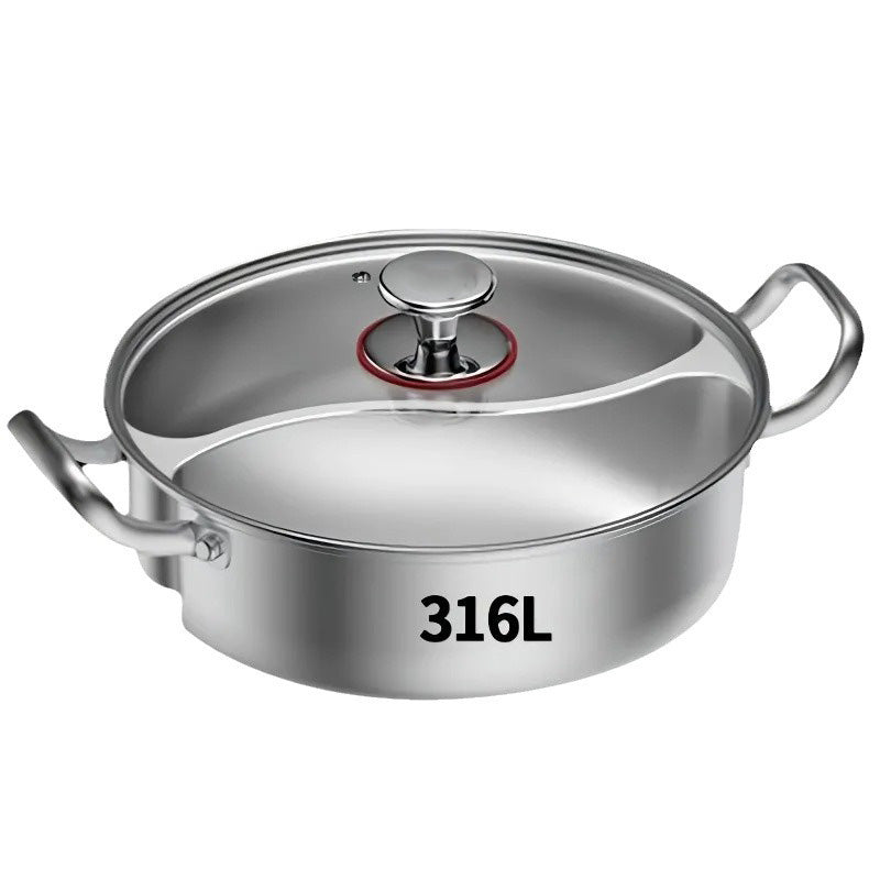 🏘️Essential For The Home Kitchen🍲Thickened Stainless Steel Dual Flavor Hot Pot