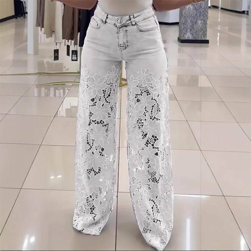 💃Sommermode vorwärts🌸🔥 Gespleißte Jeans mit Spitze