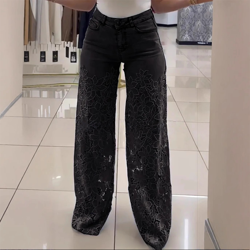 💃Sommermode vorwärts🌸🔥 Gespleißte Jeans mit Spitze