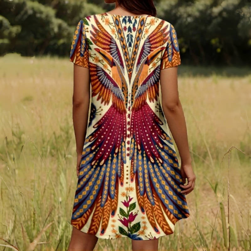 2025 Neues Design✨💃 Damenkleid mit kurzen Ärmeln und Blumenmuster
