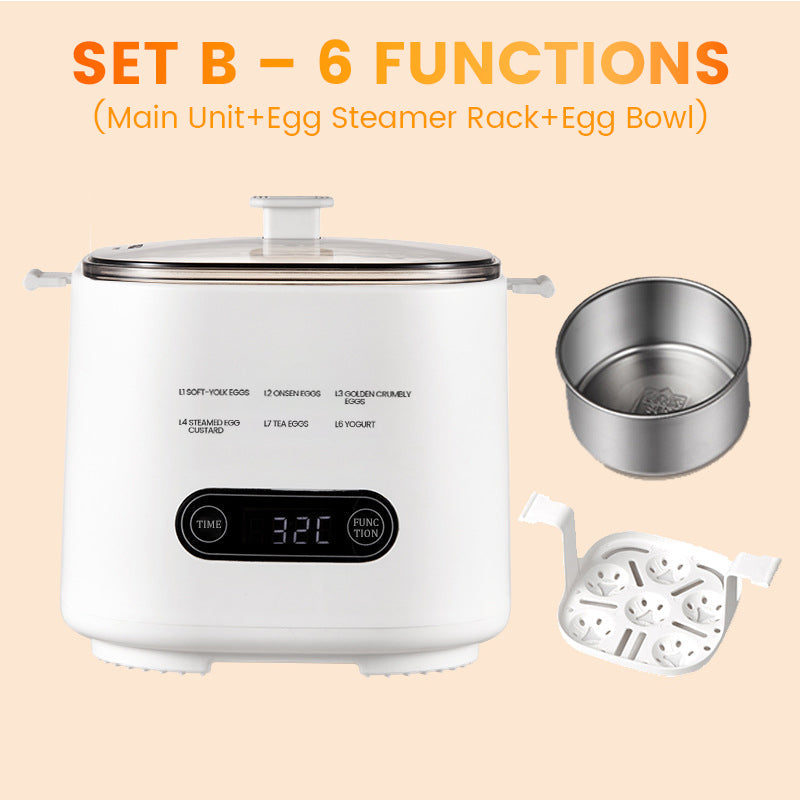 🎁2025 Neues Design🥚✨Mini-Multifunktions-Eierkochset mit Smart Touch Panel