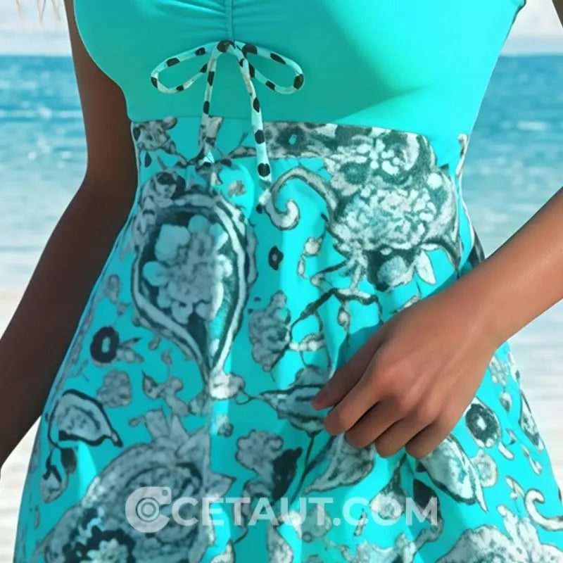 ⏳ LETZTER TAG IM ANGEBOT: 50% Rabatt auf das zweite Produkt⏰💃Badeanzug-Set: Badekleid & enganliegende Badeshorts