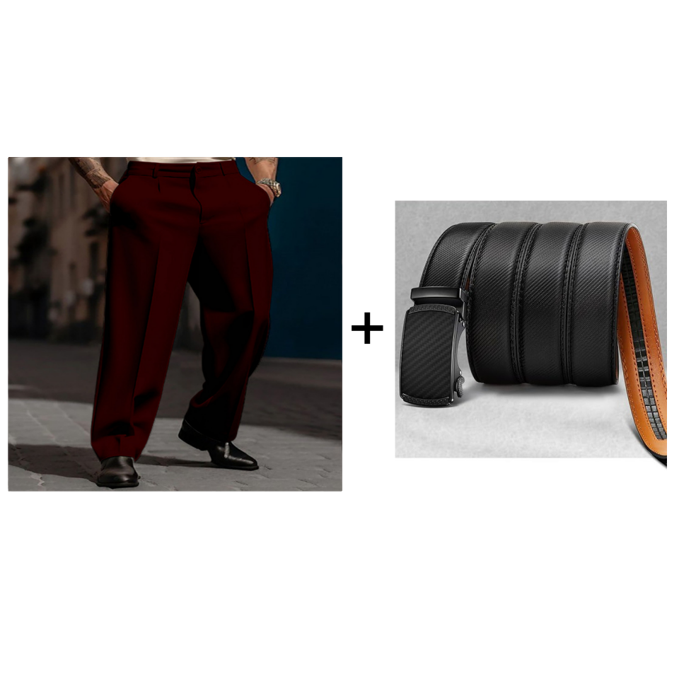 👖✨Herren Anzughose mit Bundfalten Weites Bein, Atmungsaktiv Komfortabel für Alltag Business Freizeit City Style