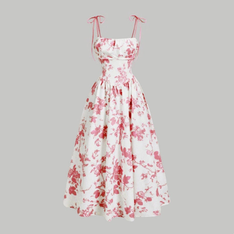👗 50% RABATT! 🌸 Midi-Kleid für Damen mit Print & Schnürung – Figurbetont, Leicht & Perfekt Für Frühling & Sommer ☀️