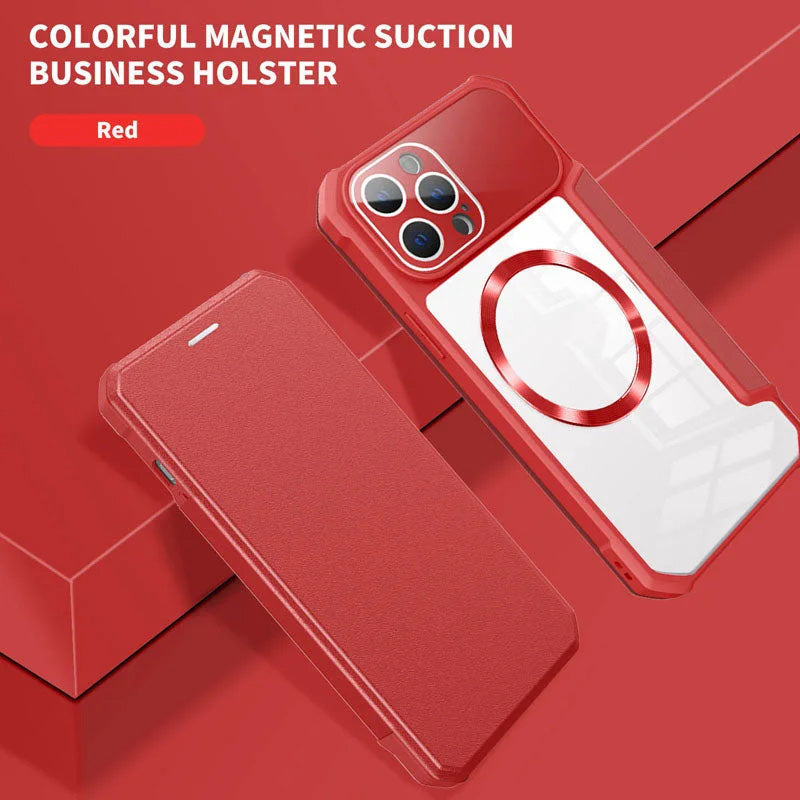 Magnetische Klapphülle für iPhone mit Kartensteckplatz