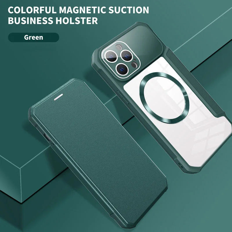 Magnetische Klapphülle für iPhone mit Kartensteckplatz