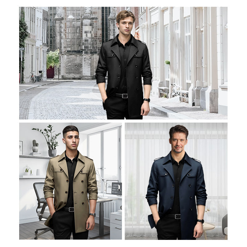 👔🍂Saisonale Sonderangebote – Herren-Windjacke mit doppelter Knopfleiste
