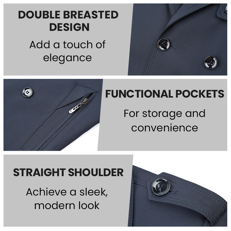 👔🍂Saisonale Sonderangebote – Herren-Windjacke mit doppelter Knopfleiste