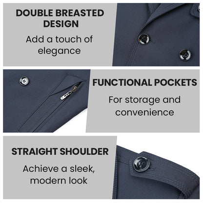 👔🍂Saisonale Sonderangebote – Herren-Windjacke mit doppelter Knopfleiste