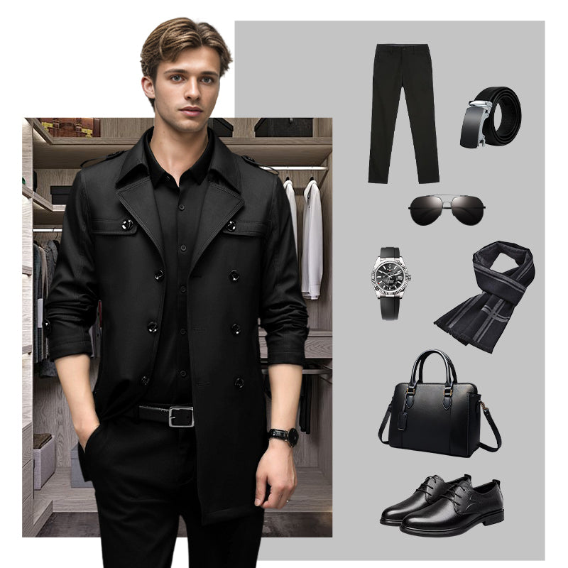 👔🍂Saisonale Sonderangebote – Herren-Windjacke mit doppelter Knopfleiste