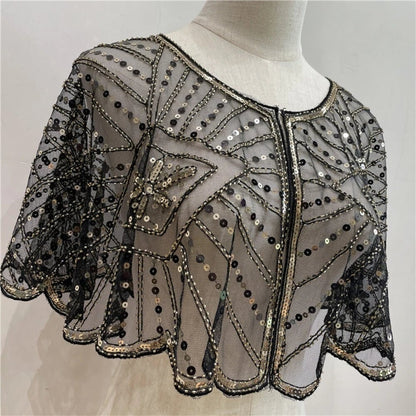 🔥 Letzter Tag 50 % RABATT - Vintage-Spitzen-Schal mit Perlen