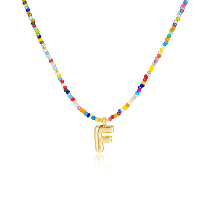 💜LETZTER TAG DER AKTION – 50 % RABATT💜🌈 Buchstaben-Perlenkette für Damen🔤A-Z