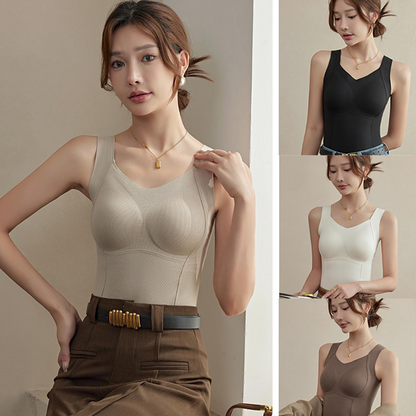 🌟Verdicktes, warmes Tanktop mit integrierter BH-Einlage